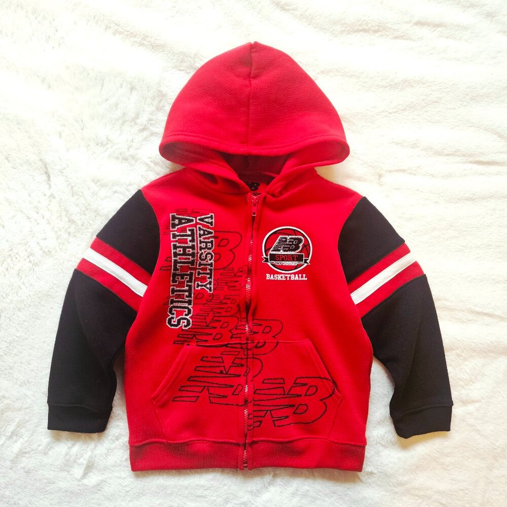 New Balance Kid's Hooded Sweatshirt with Zipper Pockets Basketball Size 5/6